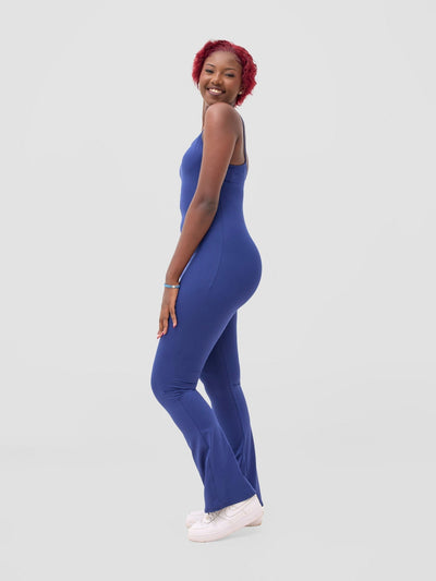 Zoya Sadira Bell Bottom Unitard - Navy Blue - Shopzetu