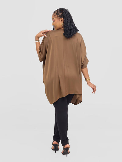 Vivo Tahisa Loose Top - Dark Olive - Shopzetu