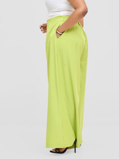 Vivo Basic Crepe Pants - Lime - Shopzetu