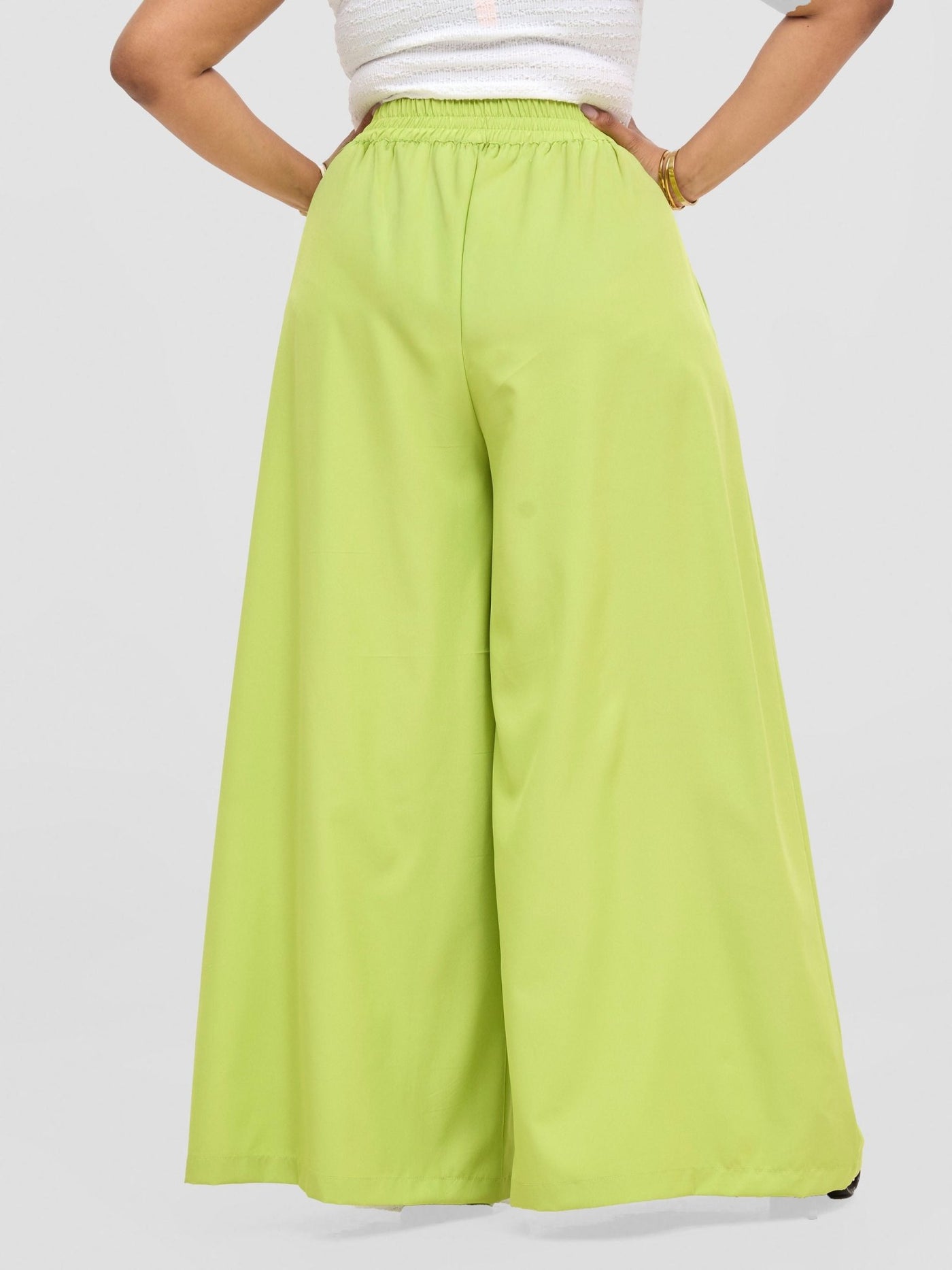 Vivo Basic Crepe Pants - Lime - Shopzetu