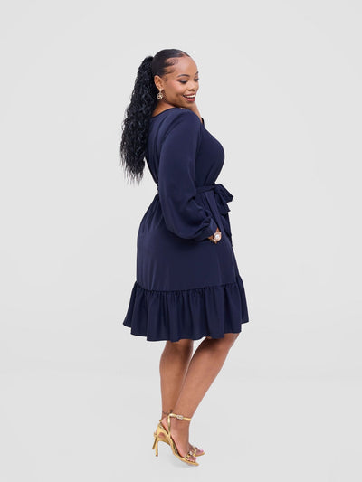 Vivo Serwa Tent Dress - Dark Navy Blue - Shopzetu