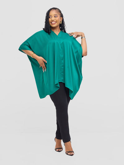 Vivo Tahisa Loose Top - Dark Green - Shopzetu