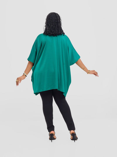 Vivo Tahisa Loose Top - Dark Green - Shopzetu