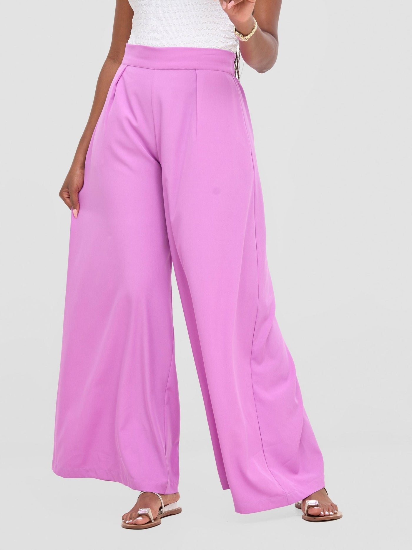 Vivo Basic Crepe Pants - Lilac - Shopzetu