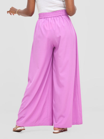 Vivo Basic Crepe Pants - Lilac - Shopzetu