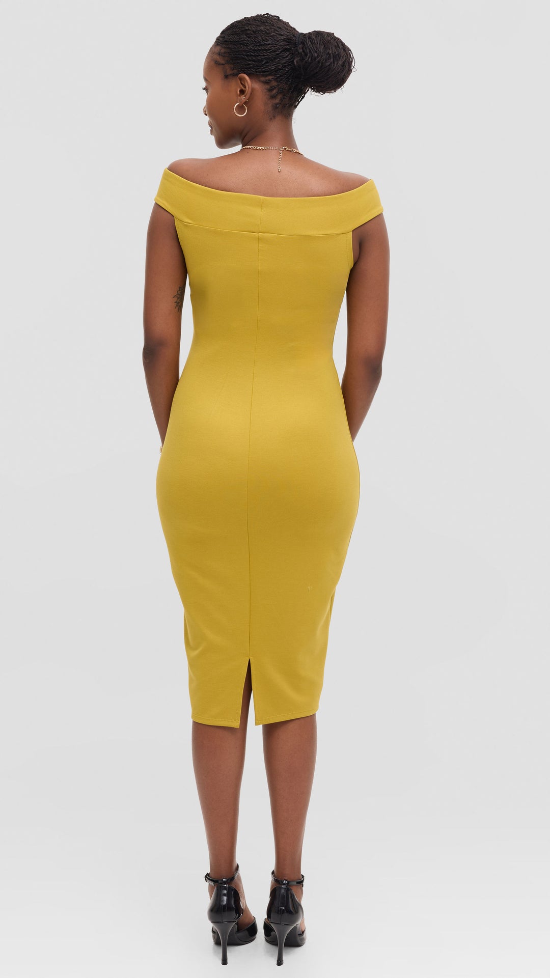 Vivo Boat Neck Dress in Ponte - Olive