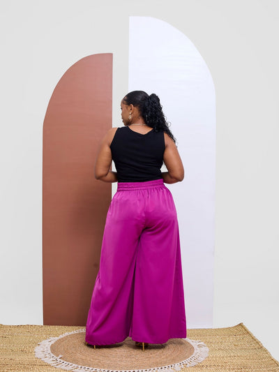 Vivo Basic Crepe Pants - Magenta - Shopzetu