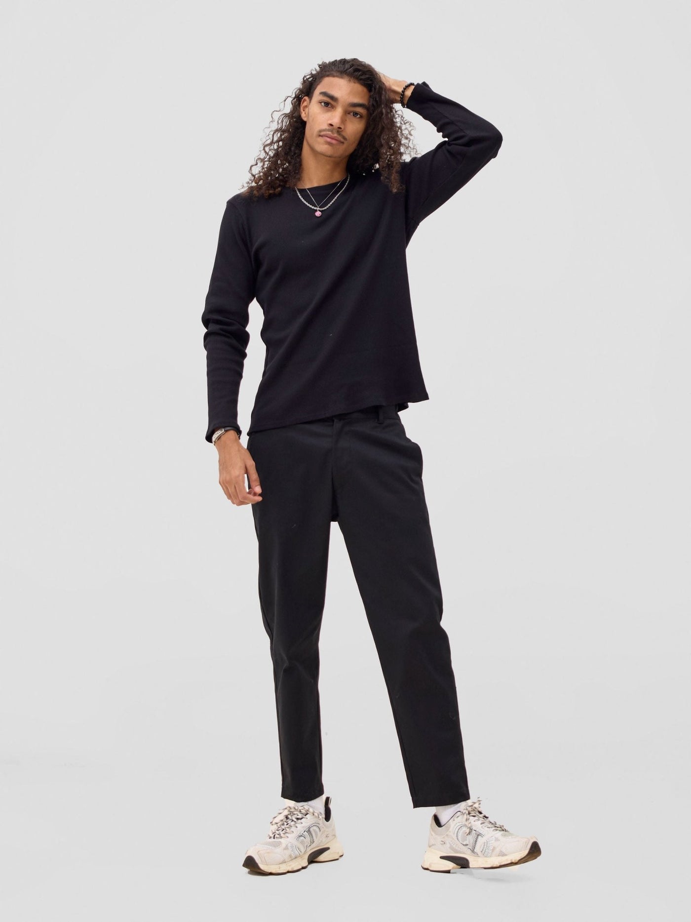 Zoya Yuni Men's Long Sleeve T-shirt - Black - Shopzetu
