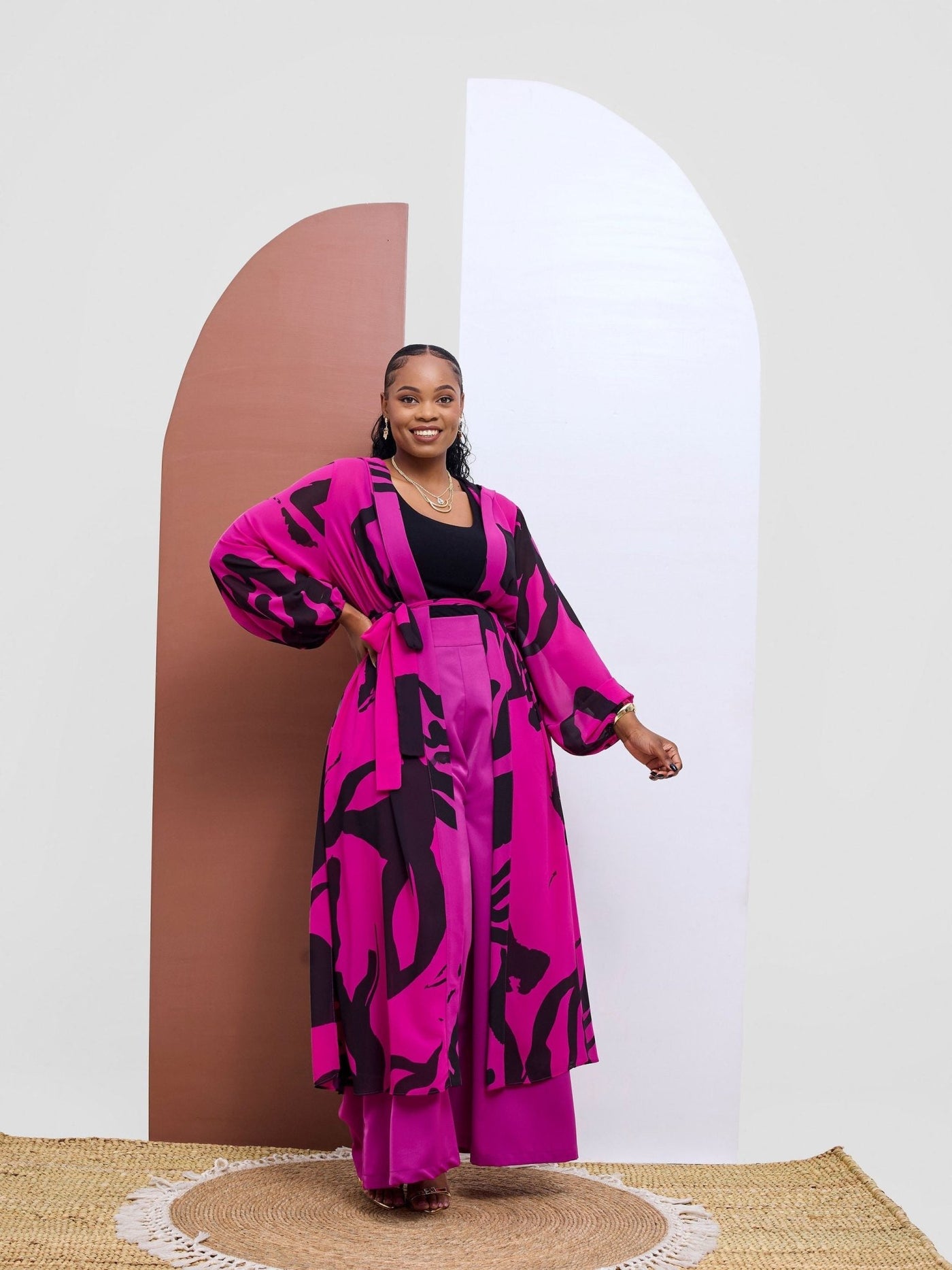 Vivo Kelemi 4.0 Kimono - Magenta / Black Nashe Print - Shopzetu