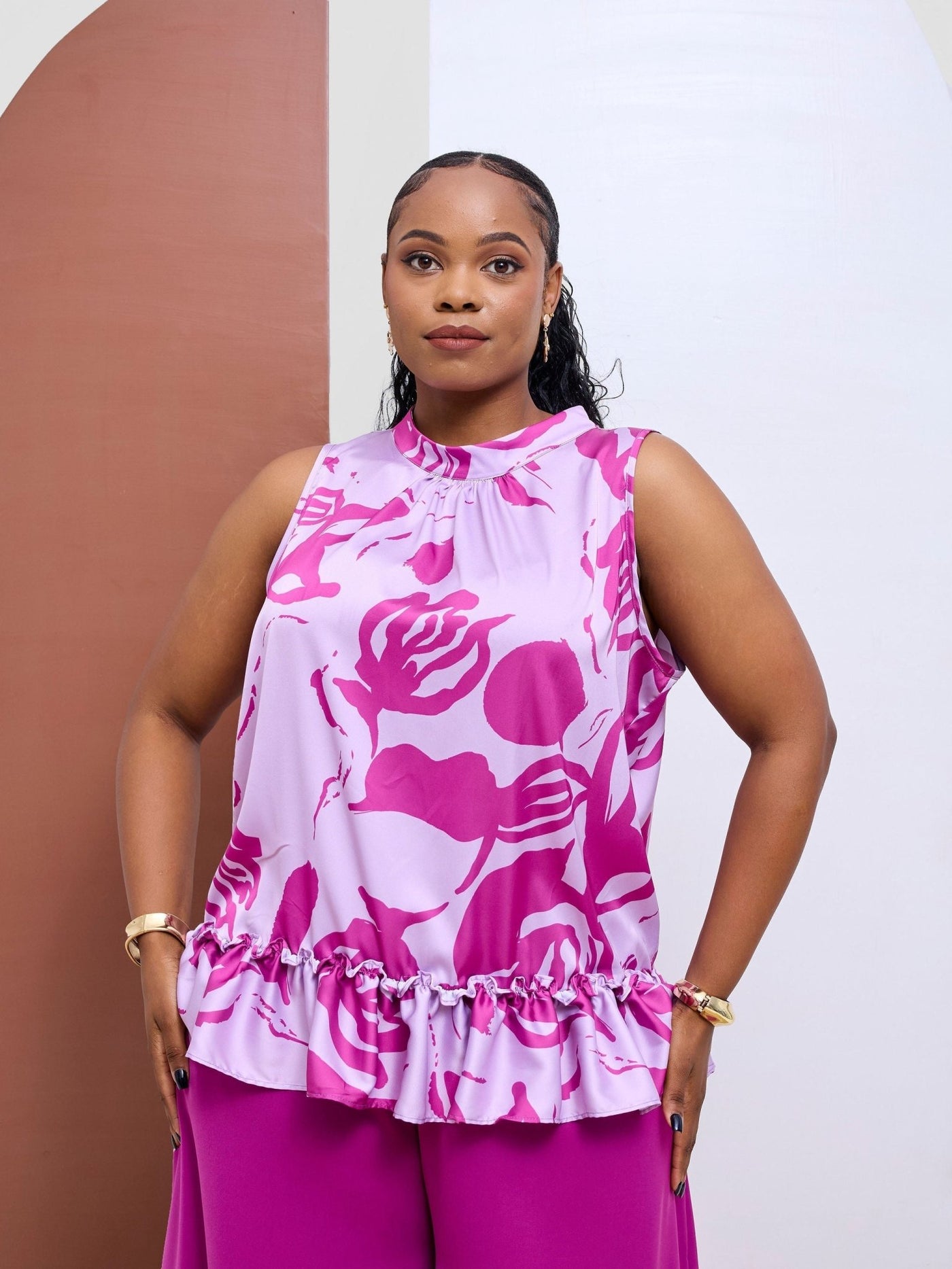 Vivo Kelemi 4.0 Sleeveless Top - Lilac / Magenta Nashe Print - Shopzetu