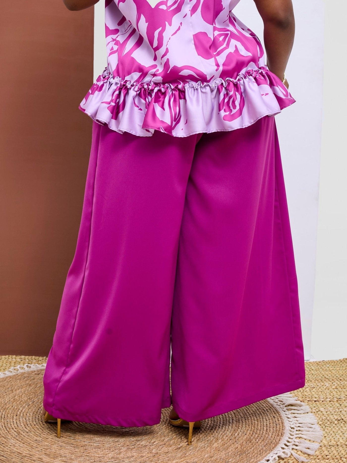 Vivo Basic Crepe Pants - Magenta - Shopzetu
