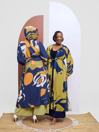 Vivo Kelemi 4.0 Kimono - Navy / Mustard Nashe Print - Shopzetu