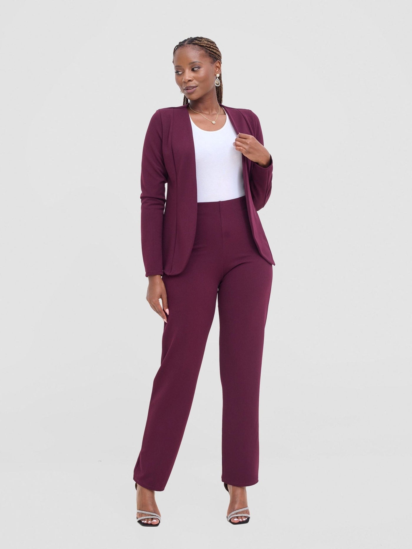 Vivo Basic Dua Jacket - Burgundy - Shopzetu