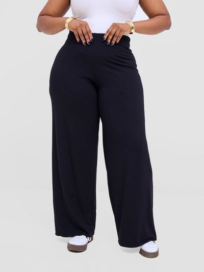 Vivo Basic Palazzo Pants - Black - Shopzetu