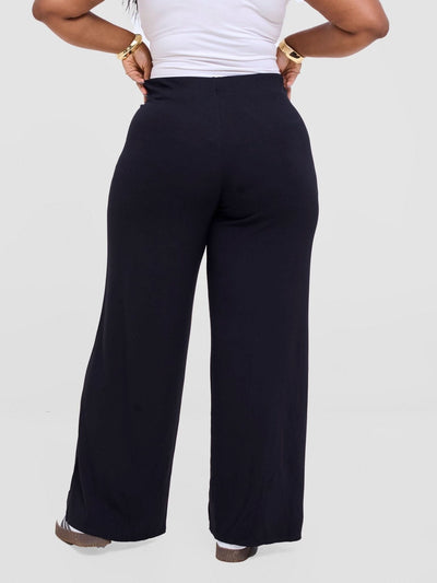 Vivo Basic Palazzo Pants - Black - Shopzetu