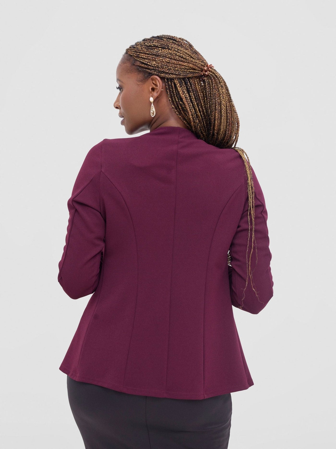 Vivo Basic Dua Jacket - Burgundy - Shopzetu