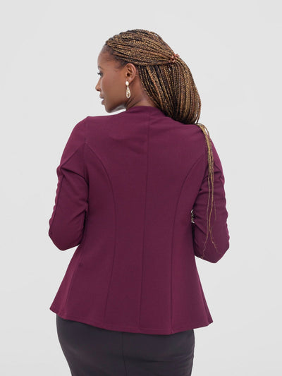 Vivo Basic Dua Jacket - Burgundy - Shopzetu