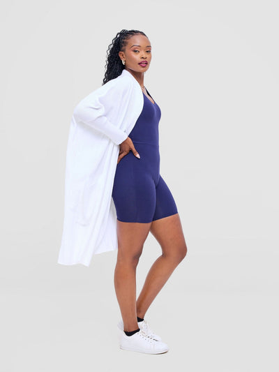 Vivo Cuffed Wide Sweater - White - Shopzetu