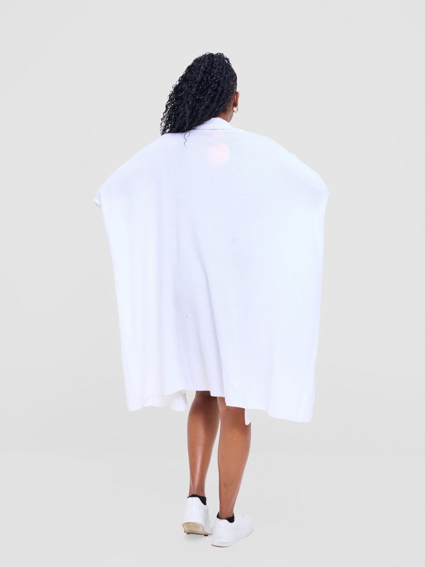 Vivo Cuffed Wide Sweater - White - Shopzetu