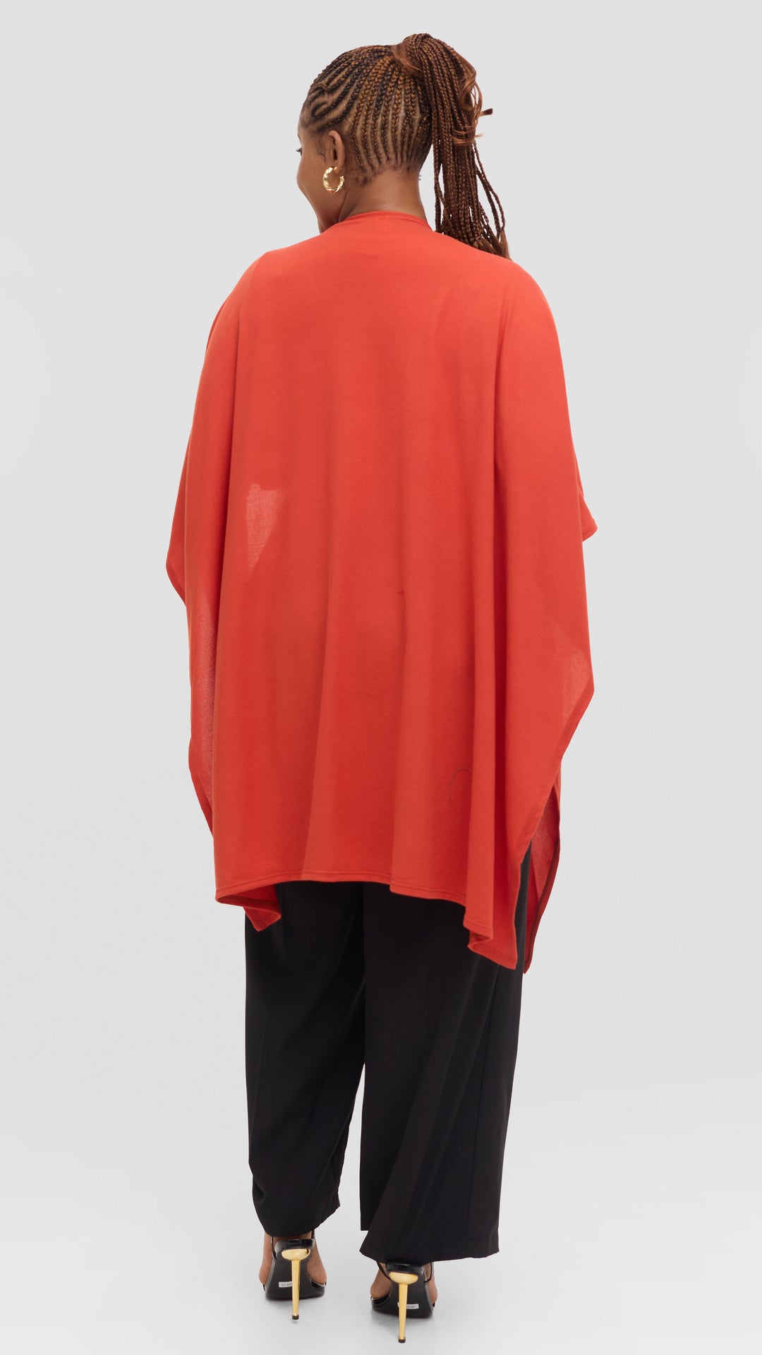 Vivo Wrap Shawl in Sweater - Orange