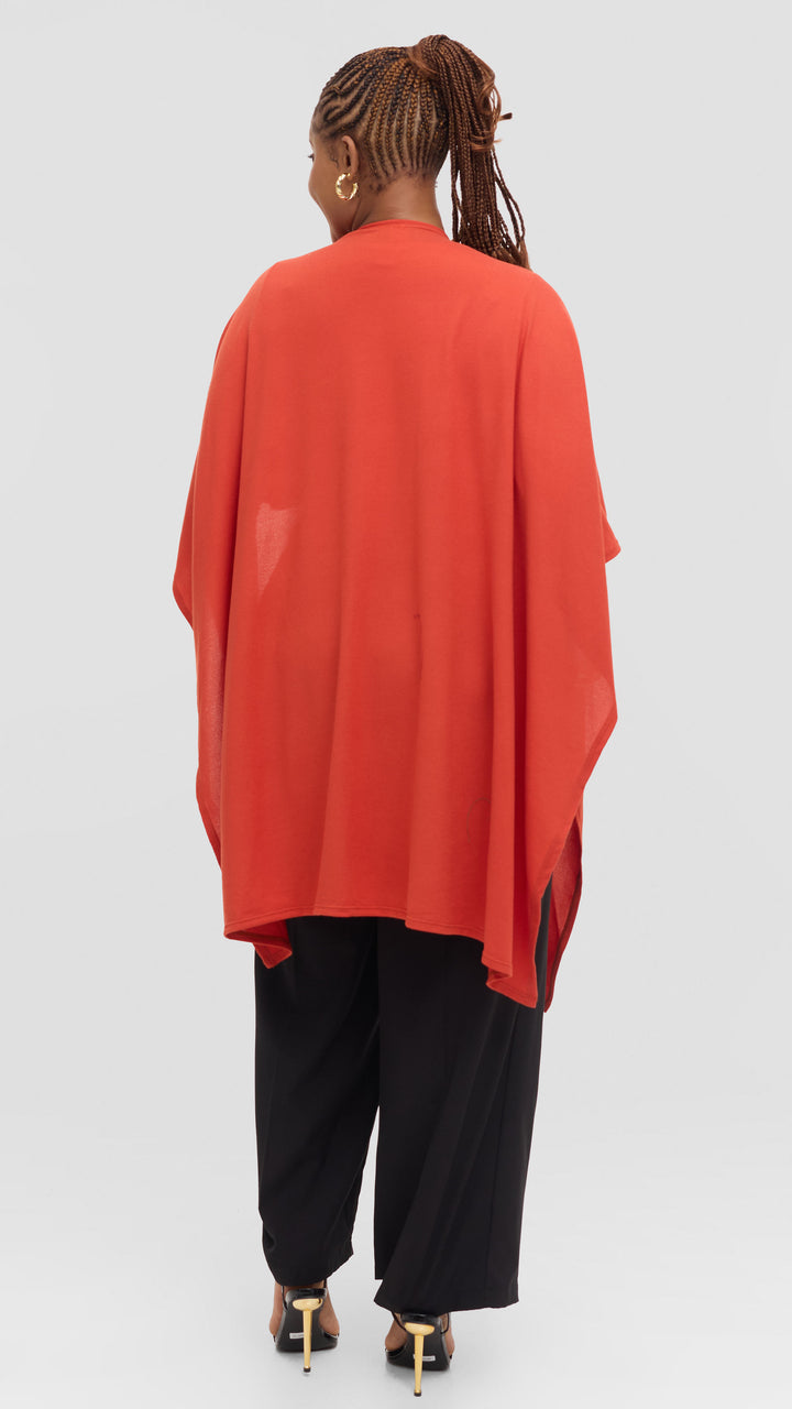 Vivo Wrap Shawl in Sweater - Orange