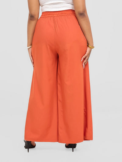 Vivo Basic Crepe Pants - Rust Orange - Shopzetu