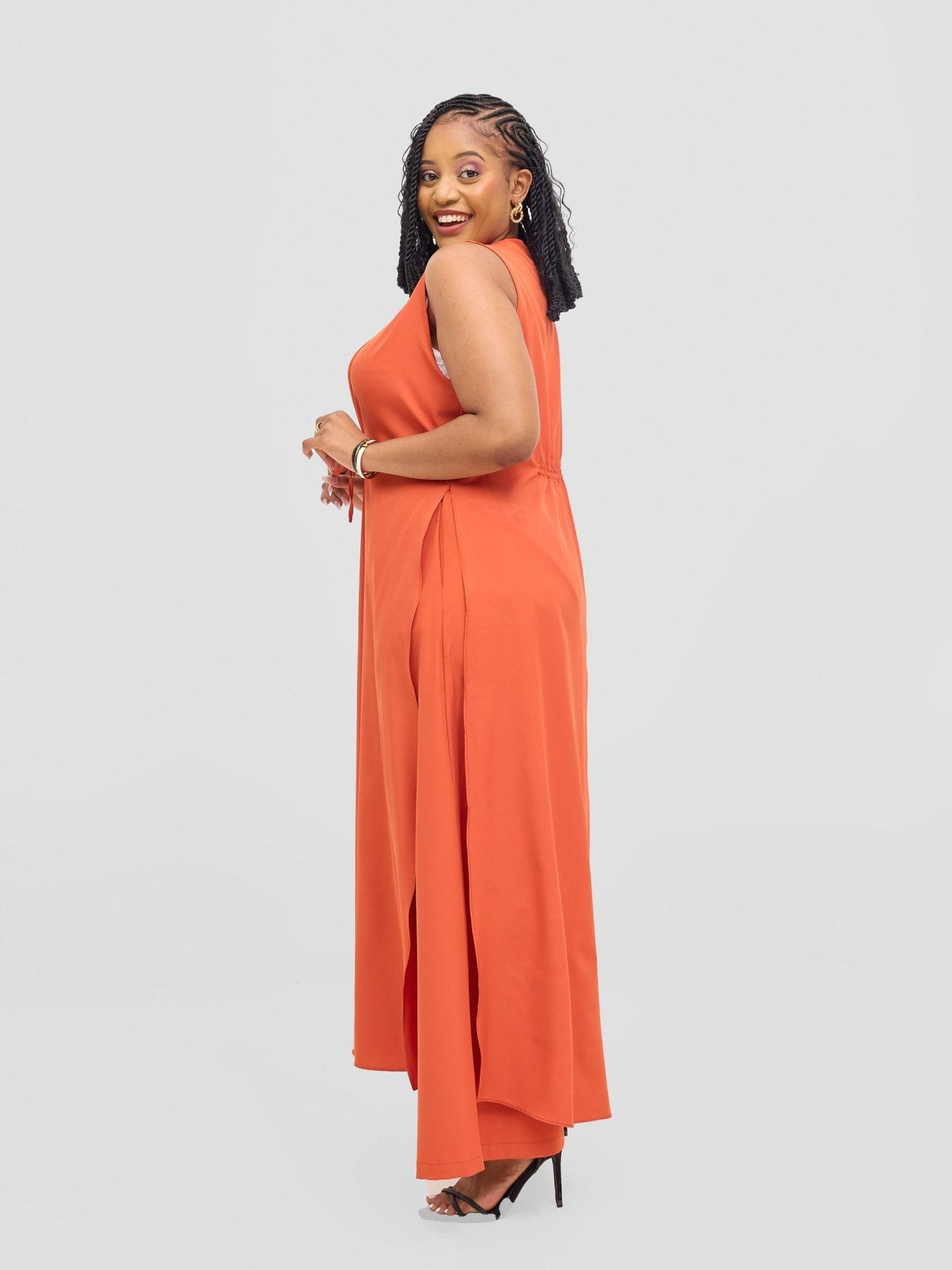 Vivo Isabi Sleeveless Kimono - Rust - Shopzetu