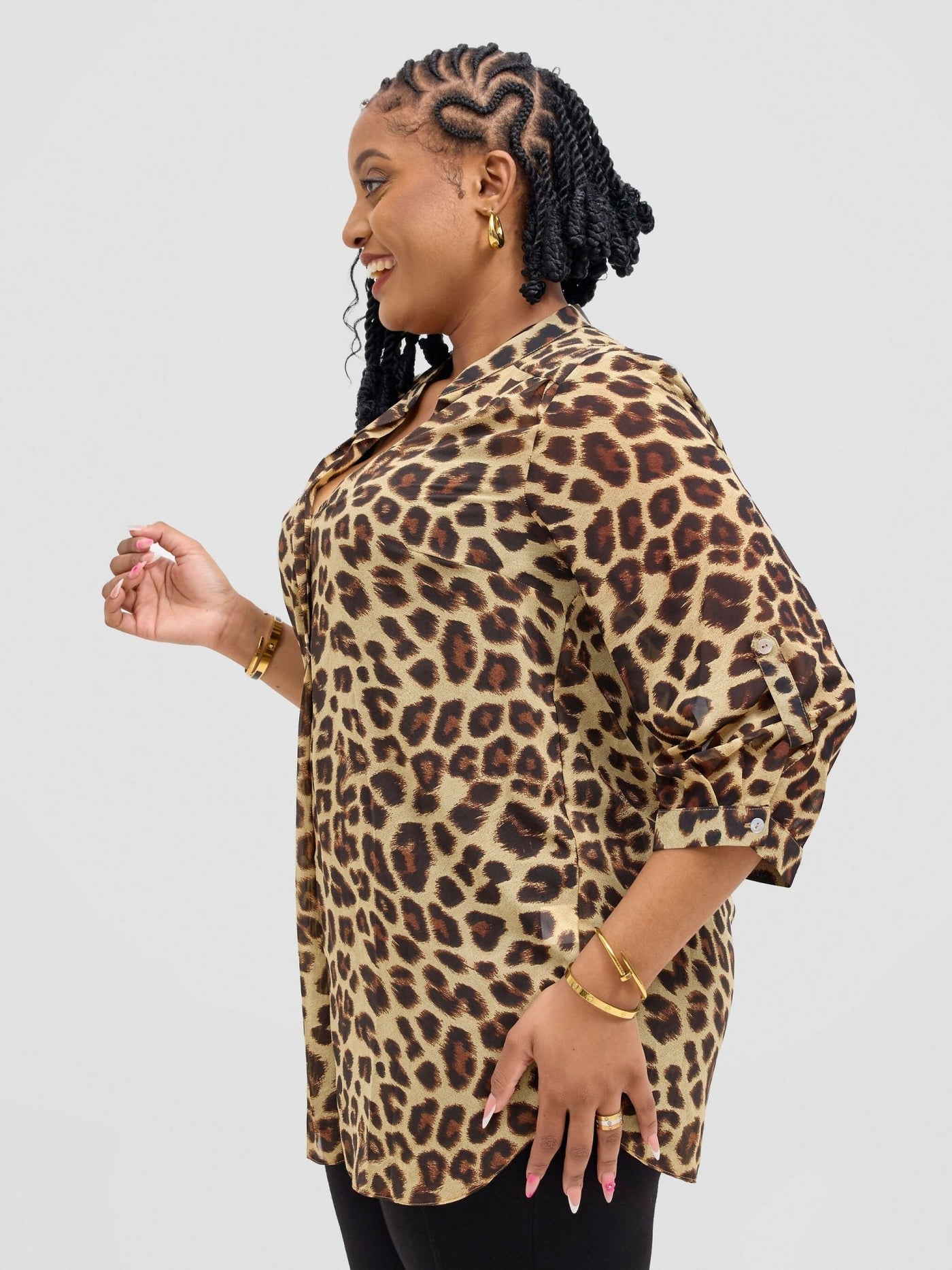 Lamazi Collections Cheetah Top - Brown - Shopzetu