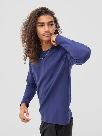 Zoya Yuni Men's Long Sleeve T-shirt - Navy Blue - Shopzetu