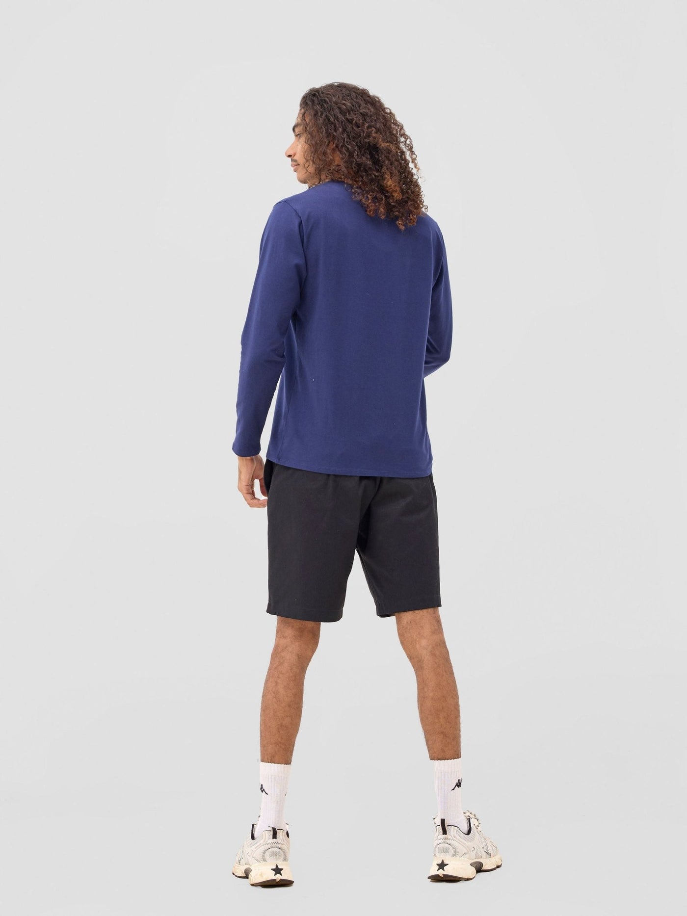 Zoya Yuni Men's Long Sleeve T-shirt - Navy Blue - Shopzetu