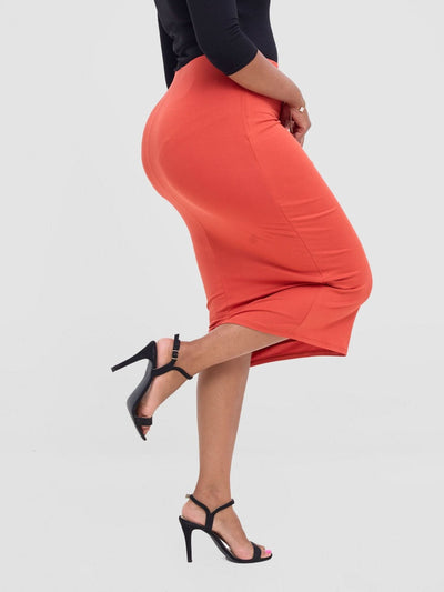 Vivo Basic Lined Capri Skirt - Rust - Shopzetu