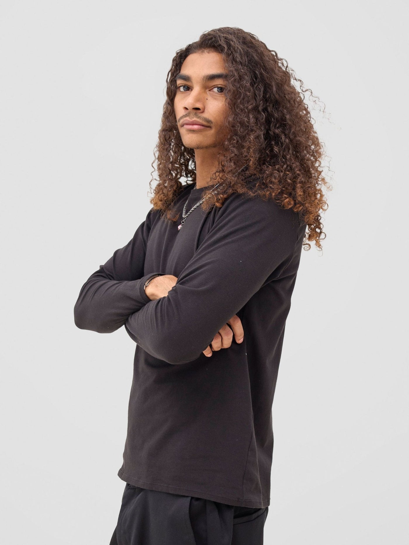 Zoya Sadira Men's Long Sleeve T Shirt - Black - Shopzetu