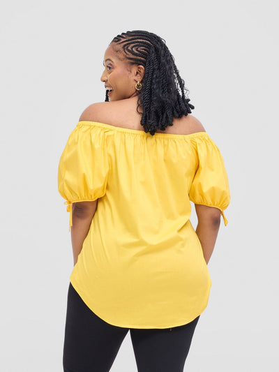 Safari Tawi Off - Shoulder Top - Yellow - Shopzetu
