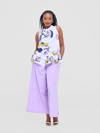 Vivo Kelemi 4.0 Sleeveless Top - Lilac / Olive Nashe Print - Shopzetu