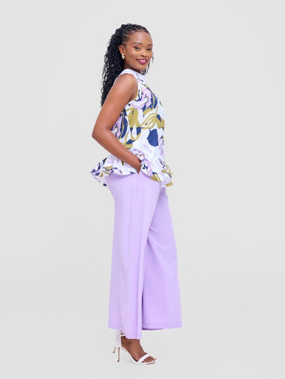 Vivo Kelemi 4.0 Sleeveless Top - Lilac / Olive Nashe Print - Shopzetu