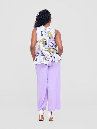Vivo Kelemi 4.0 Sleeveless Top - Lilac / Olive Nashe Print - Shopzetu