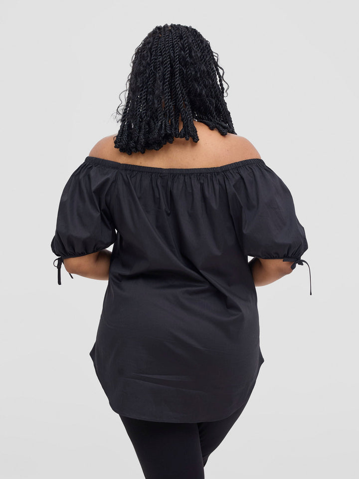 Safari Tawi Off-Shoulder Top - Black