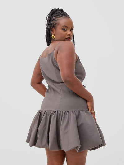 Zoya Sadira Mini Bubble Dress - Hunters - Shopzetu