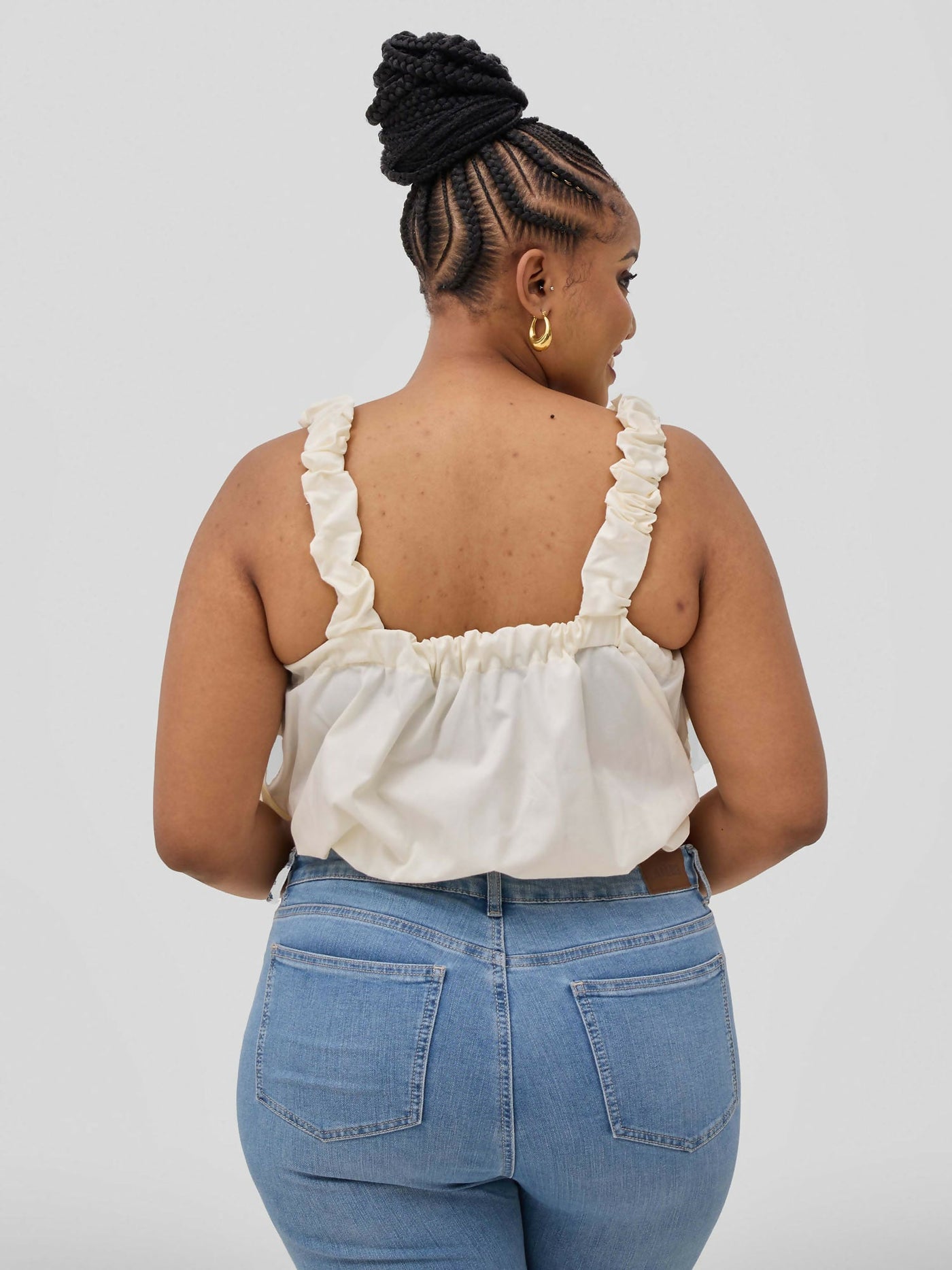Pure Buxom Bubble Top - Cream - Shopzetu