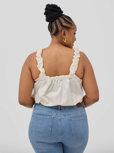 Pure Buxom Bubble Top - Cream - Shopzetu