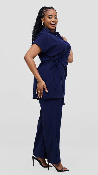 Elan CocoAfrike Panelope Two Piece Set - Navy Blue - Shopzetu