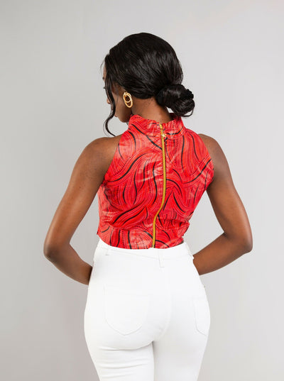 Da'joy Fashions Paltz Top - Red - Shopzetu