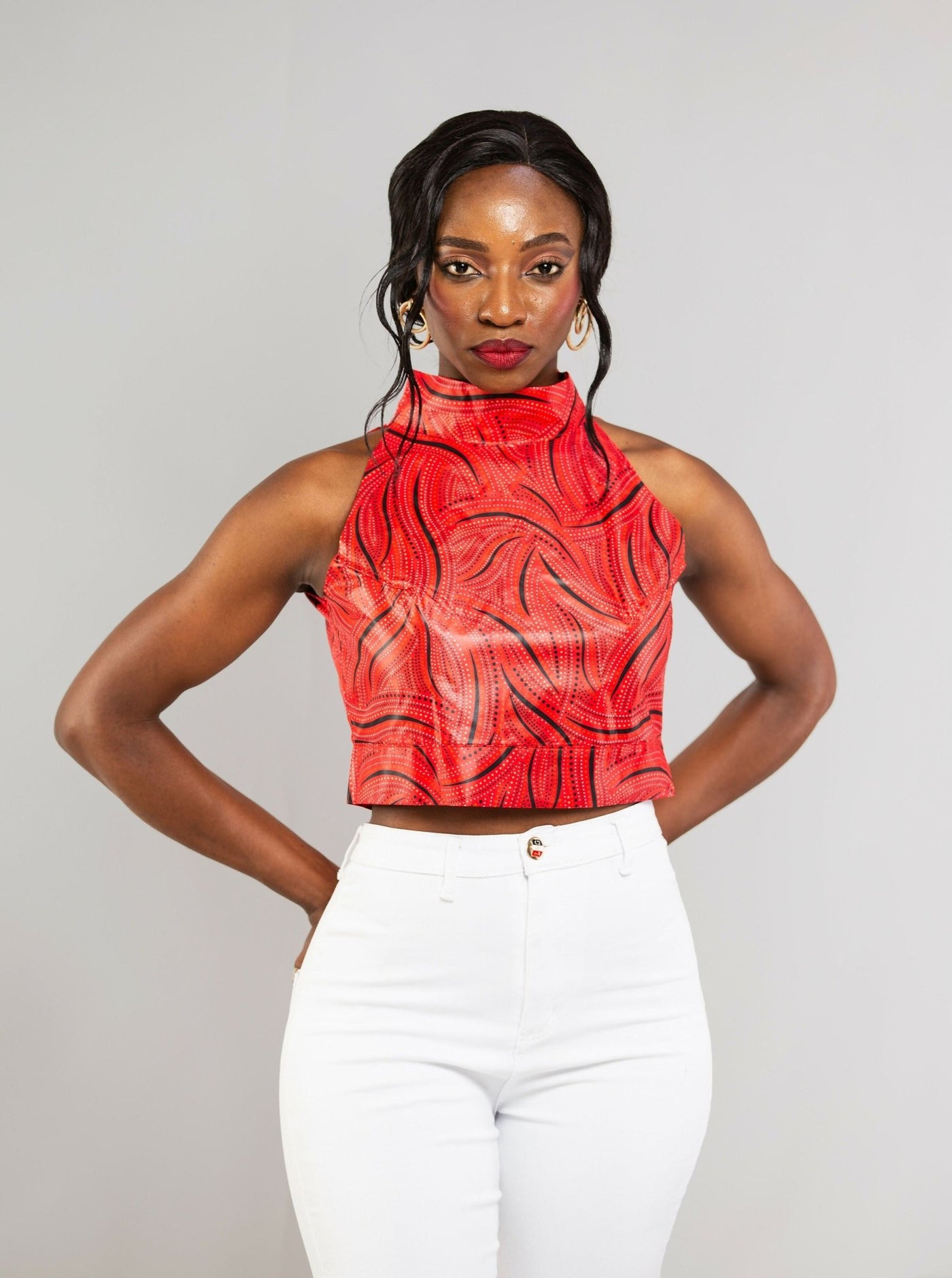 Da'joy Fashions Paltz Top - Red - Shopzetu