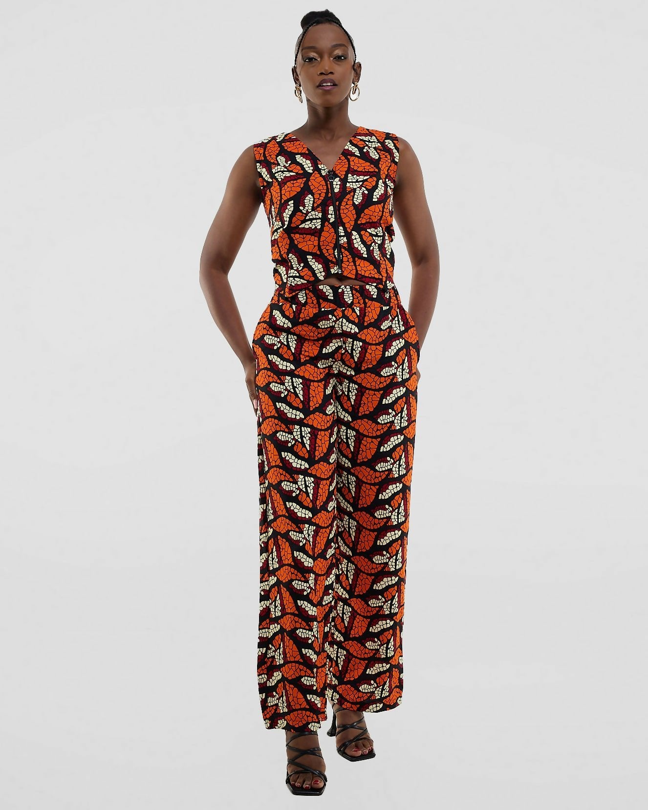 Gravio Fashions Bella Vest Top - Orange - Shopzetu