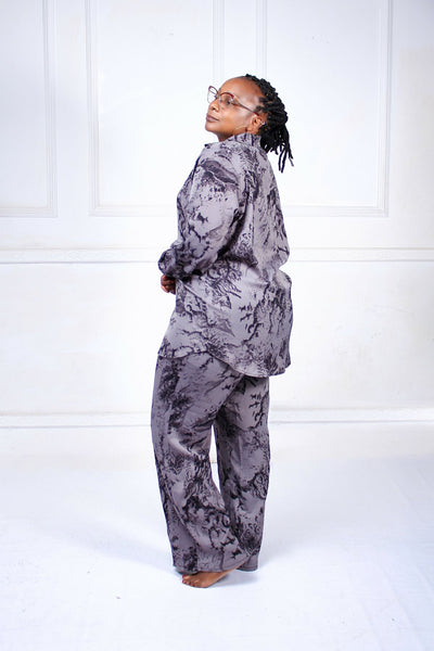 Thick & Fab Vivica Pant Set - Grey - Shopzetu