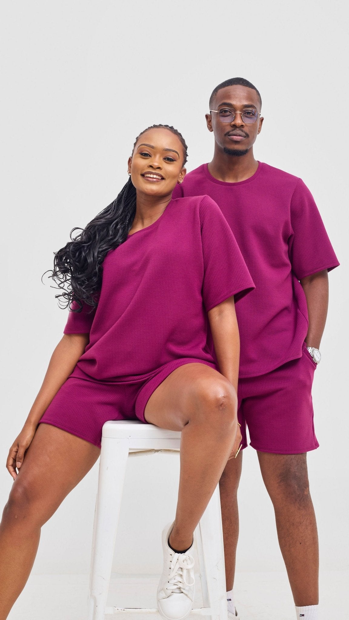 Shiv & Shikie X Safari Drawstring Shorts - Purple - Shopzetu