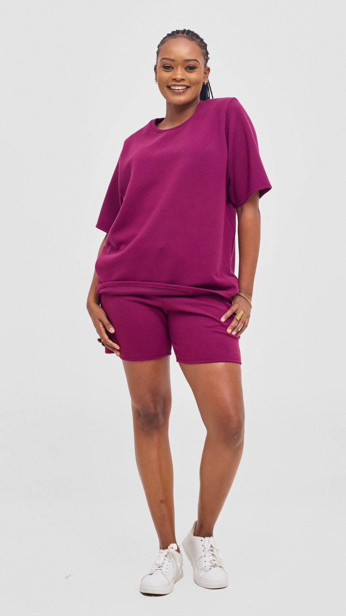 Shiv & Shikie X Safari Boxy T Shirt - Purple - Shopzetu