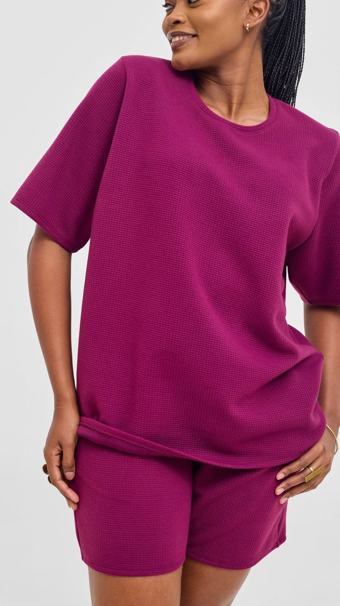 Shiv & Shikie X Safari Boxy T Shirt - Purple - Shopzetu