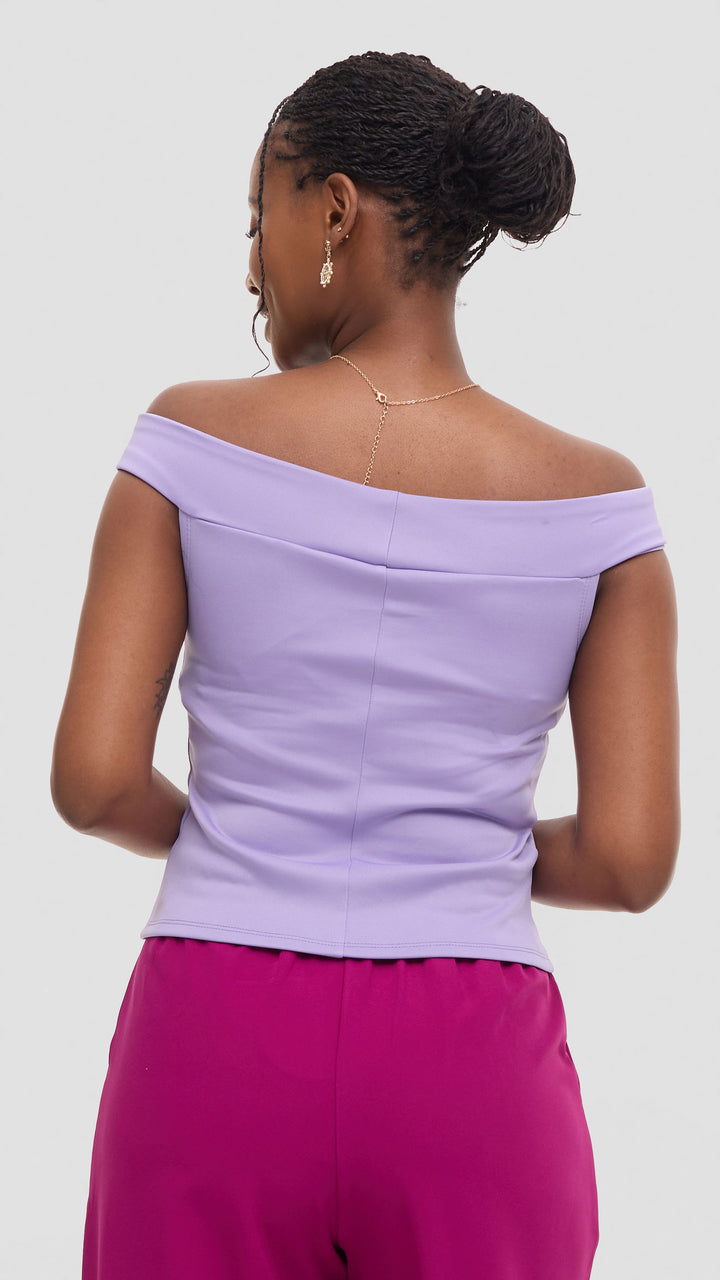 Vivo Boat Neck Top in Scuba - Lilac