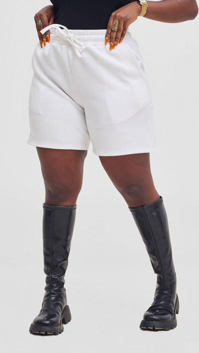 Shiv & Shikie X Safari Drawstring Shorts - White - Shopzetu
